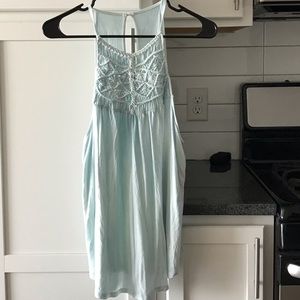 Macrame High Neck Racerback Tank